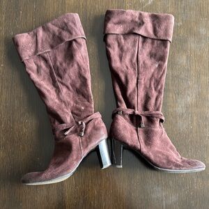 Women's Brown Suede Knee-High Boots